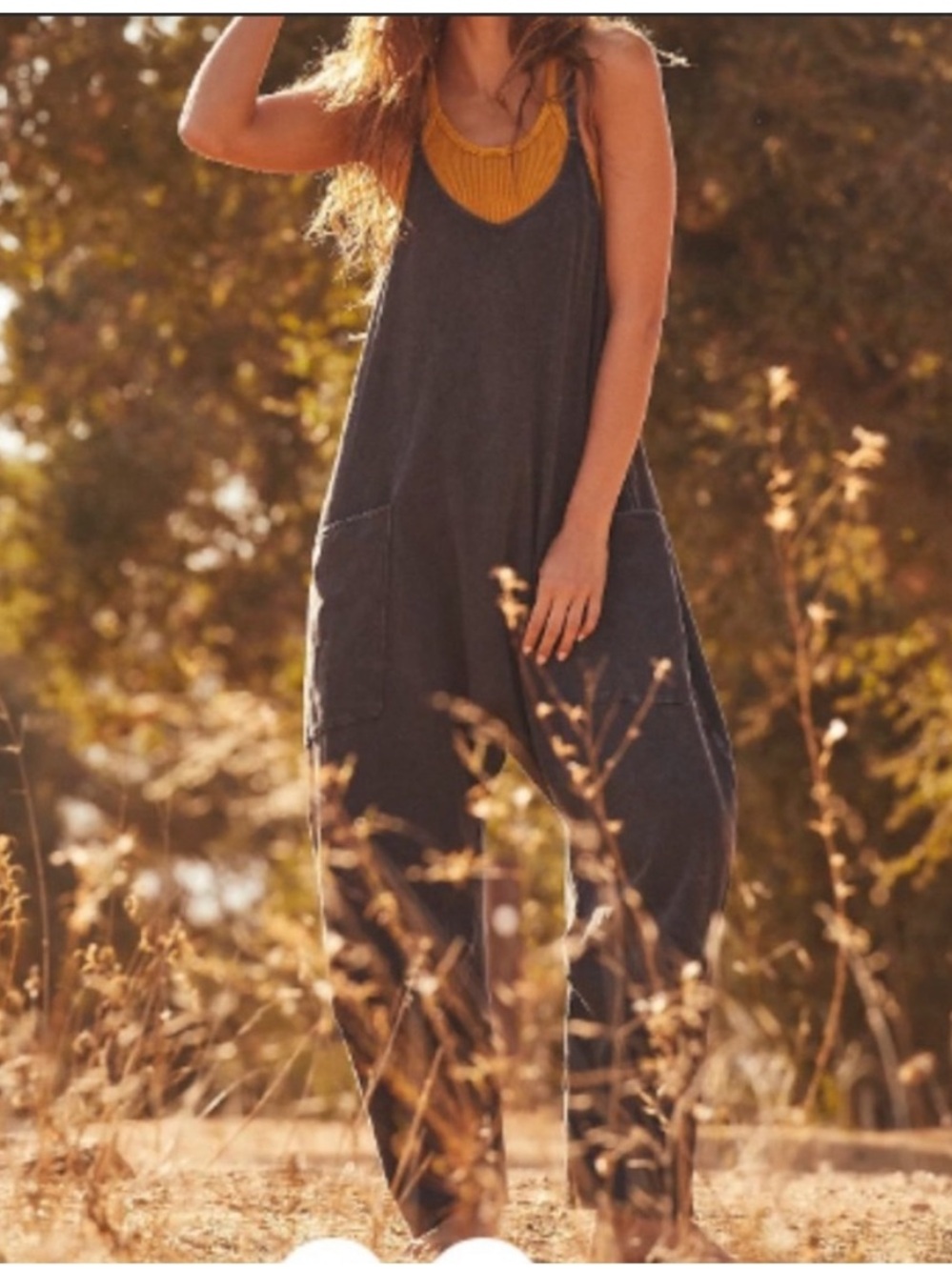 Free People Washed Black Hot Shot Onesie